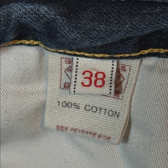 EVISU Cotton Denim Embroidered Blue Jean Shorts 38 like new tagged 38 waist - Picture 12 of 14